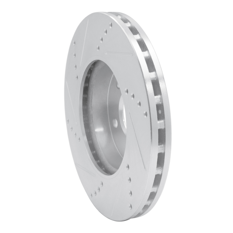 Mercedes-Benz E350 Brake Rotor (1) - Front Right - R1 Concepts - Drilled & Slotted - Silver - `03-`09